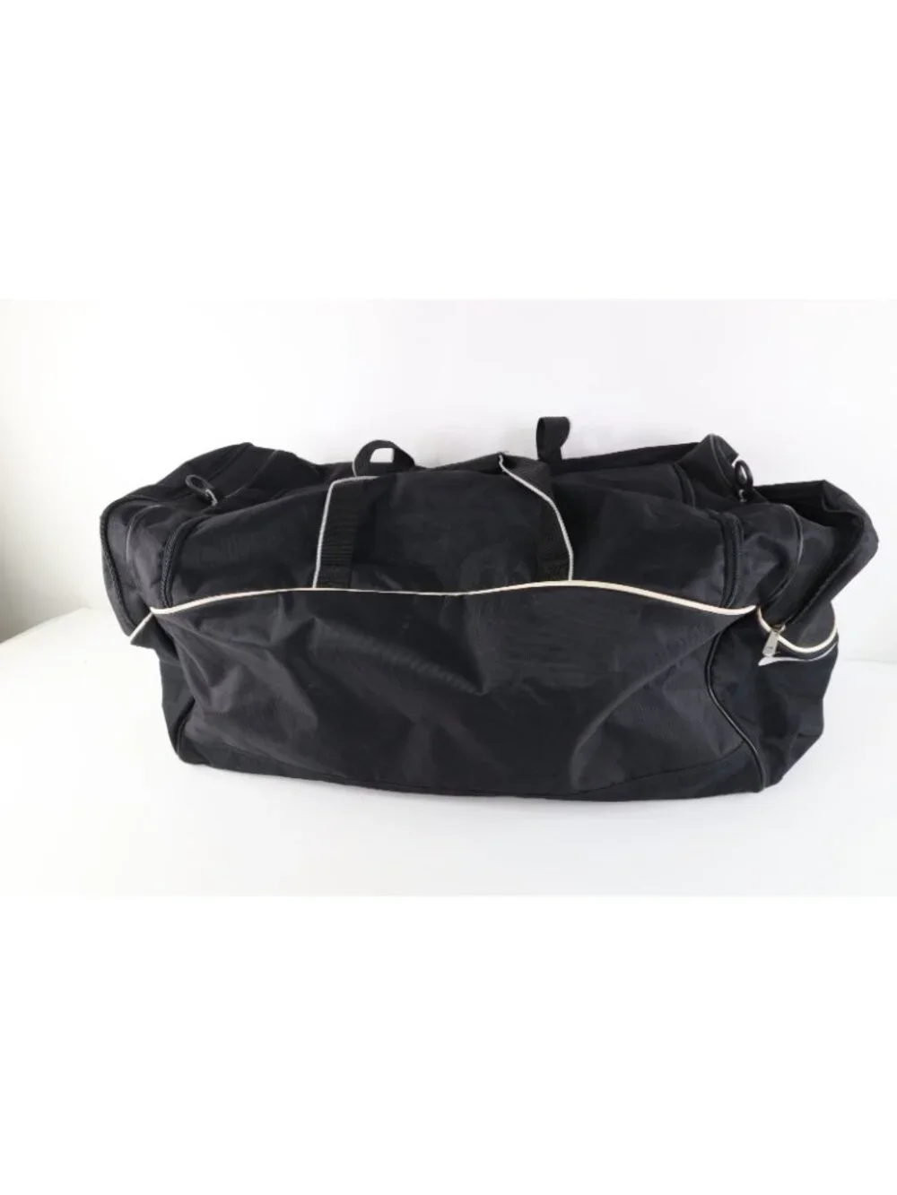 Vtg 90s Nike Distressed Travis Scott Big Swoosh Duffel Bag Carry On Black Large